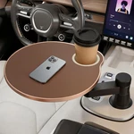 Car Tray Cup Holder Desk, 360 Rotating Pu Leather Food Table - Steering .... Fixed Price $58.83.