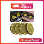 Tobequeen Yellow Car Cup Holder Coaster, 4 Pack Crystal Rhinestone Bling. Fixed Price $13.97.