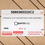 Genuine 16-21 Toyota Land Cruiser Console Cup Holder Box Sub-assy 5880360310C2. Fixed Price $147.00.