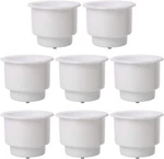 8PCS Recessed Plastic Cup Drink Can Holder With Drain For Boat Car Marine White. Fixed Price $23.99.
