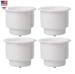 4-PACK White Recessed Plastic Cup Drink Can Holder With Drain Boat Pontoon Auto. Fixed Price $19.81.
