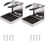 2X Stainless Steel Adjustable Folding Cup Drink Holder 55MM To 85MM (3-3/8") Dia. Fixed Price $39.99.