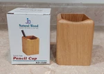 Vintage Pencil Cup Holder Natural Wood Solid Oak 3.85" X 2.85" KD-1508 Organizer. Fixed Price $19.00.