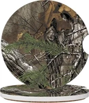 2 Pack Camouflage Tree Coasters For Cup Holders, Ceramic Car Coast.... Fixed Price $15.77.