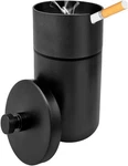 Car Ashtray With Lid, Stainless Steel Smokeless 4.7 2.8 Inches, Black. Fixed Price $17.19.