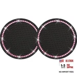 Yousheng 2PCS Bling Car Cup Coaster, Universal Holder Count Black And Pink. Fixed Price $8.25.