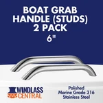 Boat Grab Handle 6" 2-PACK Marine Grade 316 Stainless Steel Studs. Fixed Price $253.31.