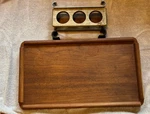 Edson Teak Luncheon Cockpit Table With Drink Holder. Fixed Price $325.00.
