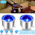 2X Stainless Steel Cup Drink Holder Blue Led For Car Boat Truck Marine Camper Rv. Fixed Price $16.61.