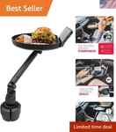 Universal Car Tray Table - Rubber Cup Holder Organizer With Phone Stand & Swivel. Fixed Price $51.29.