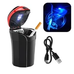 Povtii Car Ashtray With Lid, 3.1 Inches Diameter X 4.9 Height, Red. Fixed Price $26.57.