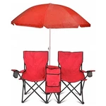 2-PERSON Folding Chair W/ Cooler & Umbrella Outdoor Beach Picnic Camp Seat. Fixed Price $65.95.