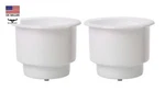 2-PACK White Recessed Plastic Cup Drink Can Holder With Drain Boat Pontoon Auto. Fixed Price $6.64.