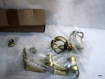 Gold Twisted Cage Curtain With 3 Brackets Double Pole Rod Holder. Fixed Price $32.00.