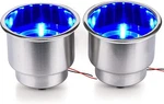 Blue Led Stainless Steel Cup Drink Holder With Drain &. Fixed Price $26.98.