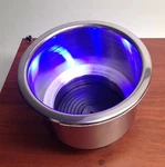 #pactrade Marine Boat Rv Truck S.s. Led Blue Cup Drink Holder 1/4" Drain Tube. Fixed Price $12.95.