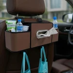 Car Back Seat 2 Cup Holders Leather Storage With Hook Multifunctional. Fixed Price $13.99.