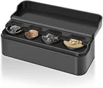 Compact Car Coin Holder With 4 Automatic Compartments For Dollars Color: Black. Fixed Price $10.99.