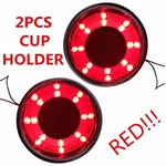 2PCS Stainless Steel Cup Drink Holder Red Led Built-in For Marine Boat Truck Rv. Fixed Price $17.03.