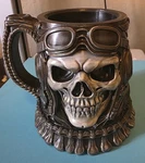 Skull Pilot Can Holder - Hand Painted. Fixed Price $25.00.