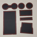7PC Anti Dust Cup Holder Inserts, Center Console Liner Mats, Red, Black. Fixed Price $6.50.