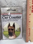 Great Dane Dog Absorbent Car Coaster Stoneware Auto Drink Cup Holder. Fixed Price $18.77.