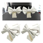 Nytkl 2 Pcs Car Headrest Hooks, Cute Bow Shaped Vehicle Backseat White. Fixed Price $11.29.