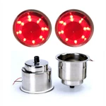 2X Stainless Steel Cup Car Drink Holder Atmosphere Red Led Marine Boat Rv Camper. Fixed Price $17.91.