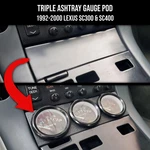 Triple Ashtray Gauge Pod For 1992-2000 Lexus SC300 & SC400. Fixed Price $39.99.