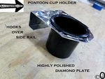 Pontoon Boat Aluminum Diamond Plate Cup Holder Fits 1 Inch Side Fence Rails. Fixed Price $5.99.