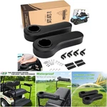 10L0L Golf Cart Rear Seat Kit Arm Rest Set & Cup Holder - Black Leather. Fixed Price $117.99.