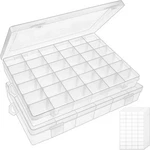 2 Pack 36 Grids Clear Plastic Organizer Storage Jewelry Box Adjustable Divider. Fixed Price $15.99.