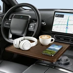 360 Rotating Car Laptop Desk - Cup Holder Mount Table Tray, Compatible. Fixed Price $109.17.