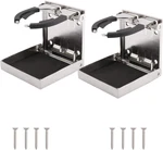 2PCS Folding Drink Holder Stainless Steel Adjustable For Marine/boat 4"L X 3.7"W. Fixed Price $34.99.