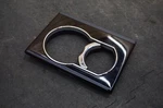 Front Cup Holder Trim Panel Black Wood & Chrome 3Y0858569 Bentley Mulsanne 10-20. Fixed Price $127.49.