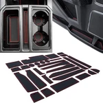 15-20 Ford F150 Non Slip Cup Holder Center Console Red Mat Liners Set 28PC.. Fixed Price $59.99.