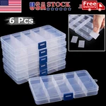 6 Pack Clear Jewelry Box Plastic Bead Storage Craft Container Earrings Organizer. Fixed Price $10.99.