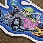 Hot Rod T- Bucket Sticker Blown Sbc Ford 32 Grill Skull Decal Vtg Style Car Nhra. Fixed Price $9.99.
