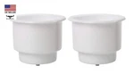 2-PACK White Recessed Plastic Cup Drink Can Holder With Drain Boat Pontoon Auto. Fixed Price $14.19.