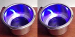 # 2 Pcs Marine Boat Rv Truck Ss 304 Led Blue Cup Drink Holder 1/4" Drain Tube. Fixed Price $23.95.