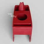 Volkswagen Vw Beetle Type 3 Karmann Ghia Center Console Cup Holder Red Vinyl. Fixed Price $135.00.