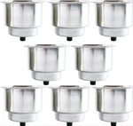 8PCS Stainless Steel Recessed Drink Cup Holder With Drain Boat Marine Rv Camper. Fixed Price $42.99.
