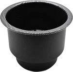 Stainless Steel Cup Holder Black Carbon Fiber Print, Marine Grade, Center Drai. Fixed Price $18.00.