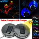 Solar + Usb Rgb Led Car Cup Holder Mat Coaster Pad Atmosphere Lights For Nissan. Fixed Price $19.78.