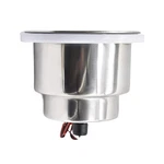 Marine City Green Led Light Cup Holder With Center Drain Stainless Steel Boat. Fixed Price $38.14.