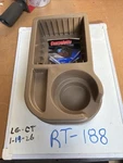 Rubber Queen Deluxe Car Console Cup Holder Tray, Tan Plastic Organizer, 5124. Fixed Price $16.20.