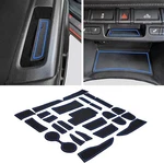 Blue Rubber Liner Cup Holder Door Pocket Mats Fits 15-22 Colorado Canyon Crewcab. Fixed Price $52.00.