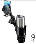 New Joytutus Upgraded Car Cup Holder Expander With Swivel Phone Mount Black. Fixed Price $15.00.