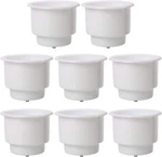 8PCS Recessed Plastic Cup Drink Holder With Drain For Boat Car Marine Rv White. Fixed Price $23.99.