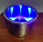 Pactrade Marine Boat Rv Camper Blue Led Ss Cup Drink Holder With Drain Tube. Fixed Price $12.95.